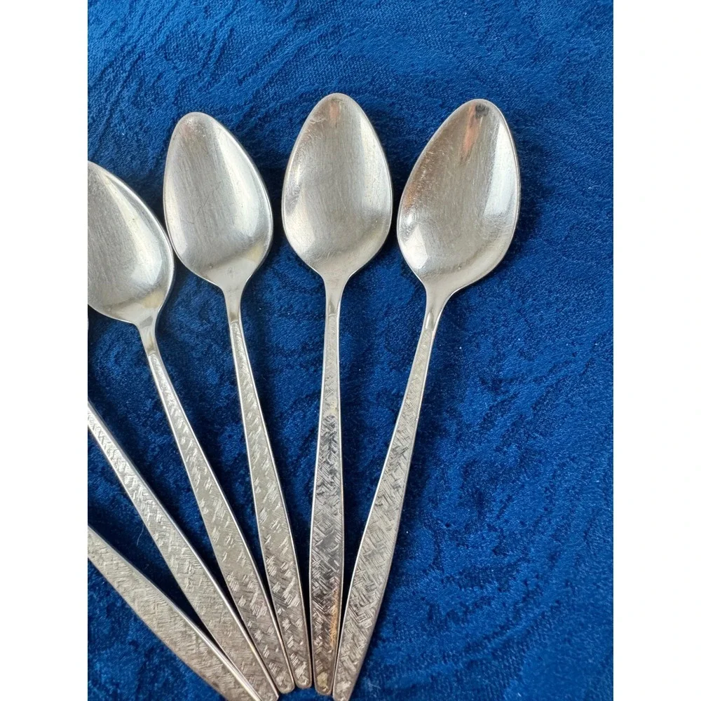 1847 Rogers Bros Carino Stainless Teaspoons Set of 6 International Silver MCM